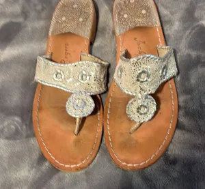 Jack Rogers gold leather sandal 10 thumbnail 2