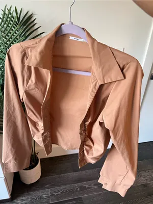 Lightweight Vegan Leather Crop Jacket thumbnail 1