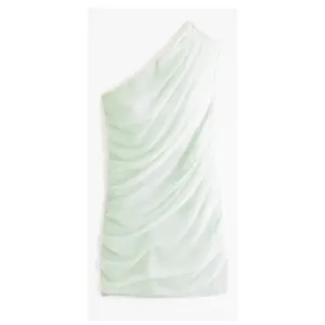 Abercrombie & Fitch Mini Dress Women MT Mint Green One Shoulder Ruched‎ Draped thumbnail 4