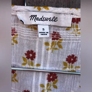 Madewell Sophia short - sleeve Top in wild calendula block print thumbnail 13