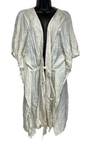 Sweet Magnolia Off White‎ Cream Lace Tie Waist Lightweight Cardigan OS thumbnail 1