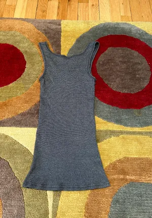 Michal Starts Dark Grey Sparkly Slim Tank Top Y2K Style Vintage Retro One Size thumbnail 3