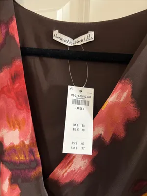 Abercrombie & Fitch Long-Sleeve Plunge Wrap Mini Dress thumbnail 2