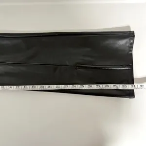 Abercrombie Split-Hem Vegan Leather Slim Flare Pants thumbnail 10