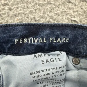 American Eagle Festival Flare Jeans High Rise Boho Retro Women's 10 x 31 thumbnail 5