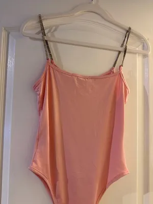 Yesterdaze Pink rhinestone strap Bodysuit Size M thumbnail 6