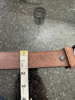 Nocona Western Brown Leather Belt With Silver Floral Buckle thumbnail 7