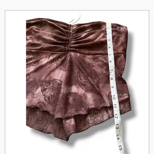 Romwe Y2K Brown Paisley Mesh Strapless Tube Top thumbnail 3