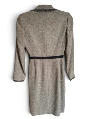 Liz Claiborne Dresses Atelier textured tweed wrap-style coat dress Brown 4 thumbnail 7