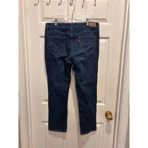Levis Mid Rise Skinny Jeans Womens 16 Short Dark Wash Blue Denim Stretch thumbnail 4