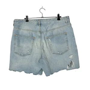 Zara Light‎ Wash Distressed High Rise Jean Shorts 14 thumbnail 2