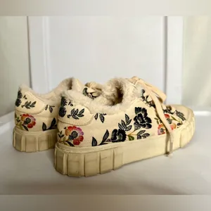 FARM Rio Cream Floral Faux Fur Lined Chunky Sole Sneakers 9 thumbnail 5