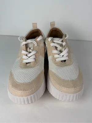 Zodiac Women’s Platform Sneakers Size 5.5 Ivory Beige Lace Up Casual Shoes thumbnail 3
