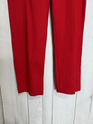 NWT Skies Are Blue Trouser Pants Elastic Waist Red Sz L (34x27) High Rise NEW thumbnail 3