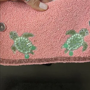 Handcrafted In India | Beaded Turtle Shoulder Bag 🐢 Pink thumbnail 13