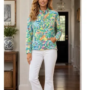 Lilly Pulitzer Captain Popover Knit Top in Sea Salt Sun Pockets MEDIUM thumbnail 2