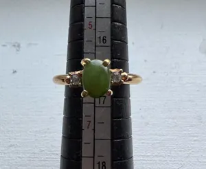 Vintage gold cabochon stone ring Size 6 thumbnail 1