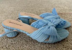 Blue Bow Kitten Heel Size 8.5 thumbnail 1