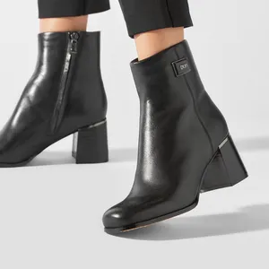 DKNY Women's Ranya Zip Ankle Booties- Size 8- Smooth Black Leather thumbnail 2
