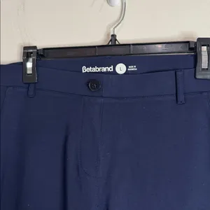 Betabrand Classic DPYP Dress Pant Yoga Pants Straight in Navy size L thumbnail 6