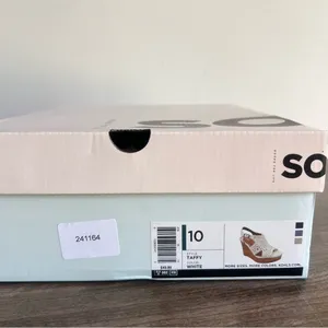 SO® Taffy White Women's Wedge Sandals Size 9 #B1651 thumbnail 2