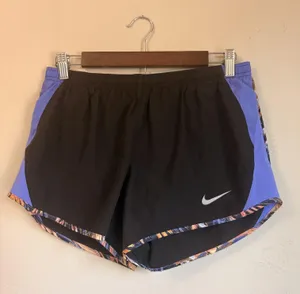 Nike Dri-FIT Running Shorts - Women's Size Medium - Black/Blue thumbnail 1