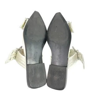 Steve Madden Graya White Patent Leather Studded Pointed Toe Slingback Flats 8 thumbnail 4