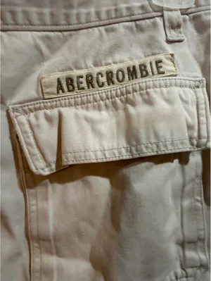 Abercrombie & Fitch Beige Shorts with Drawstring Waist Size Medium thumbnail 6