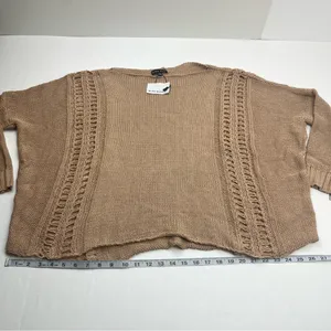 Miou Muse Tan Sweater Cotton Blend Womens Size Large Oversized Loose Fall‎ NEW thumbnail 5