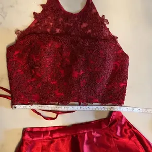 Women’s Gorgeous Red Formal Bridal Dress Two Pieces - Bodice and Skirt Size XS thumbnail 3