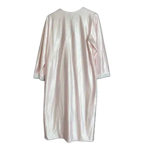 Vintage Jessica Alexander Womens Size XL Pink Satin Nightgown Embroidered Lace thumbnail 3