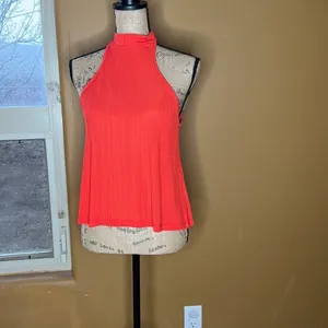NWT Free People Intimately Ribbed Halter Mock Neck Top Red Size XS Boho Tank thumbnail 2