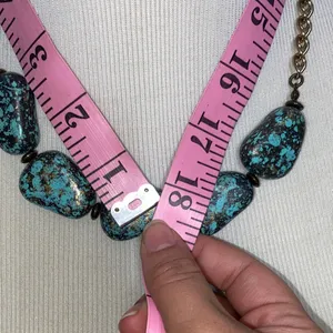Turquoise and Gold Color Stone Necklace thumbnail 3