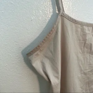 Studio Y Women's Size Large Tank Top Beige Square Neck Adjustable Straps Stretch thumbnail 5