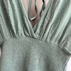 South Moon Under - A Love Like You- Green V neck white polka dot dress thumbnail 8