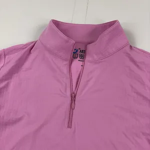 IBKUL Shirt Womens Small Pink Long Sleeve 1/4 Zip Mock Neck UPF 50+ Golf Top thumbnail 2