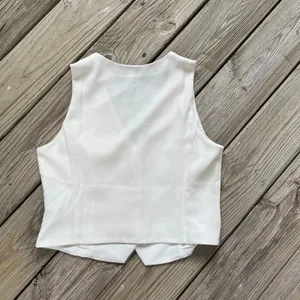 J.Crew Women's Slim Fit Tuxedo Vest In City Crepe White Size 6 thumbnail 2