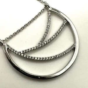 Lauren Conrad silver tone rhinestone pendant necklace thumbnail 6