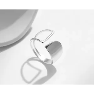 Boutique NEW Unique Geometric‎ Ring | Rhodium Plated 925 Sterling Silver, Abstract Ring thumbnail 6