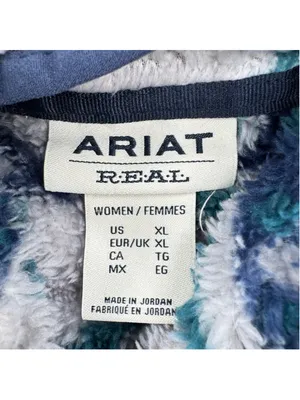 Ariat REAL Berber Pullover Hooded Sweatshirt Aztec Print Half Zip Fleece Size XL thumbnail 9