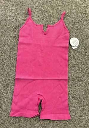 NWT FCT Seamless Ribbed Cami Romper | Size: Small Pink thumbnail 1