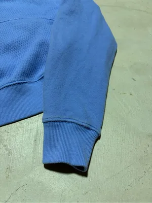 aerie Blue Cropped Hoodie with White Drawstrings small thumbnail 7