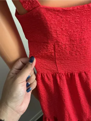 Chelsea28 Red Textured Tiered Midi Dress Size S thumbnail 14