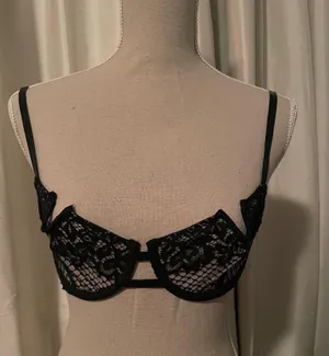Victoria's Secret Lace and Leatherette Demi Bra thumbnail 1