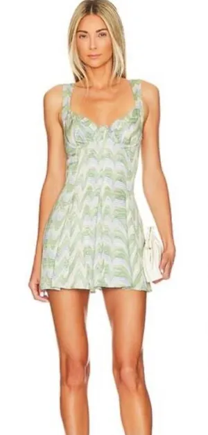 For Love & Lemons Yori Mini Dress in Green thumbnail 1