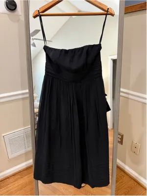 Women's J.CREW Black Strapless Dress Size 4 Silk thumbnail 2