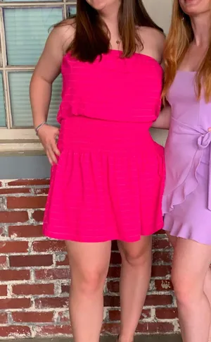 Pink Strapless Dress thumbnail 3