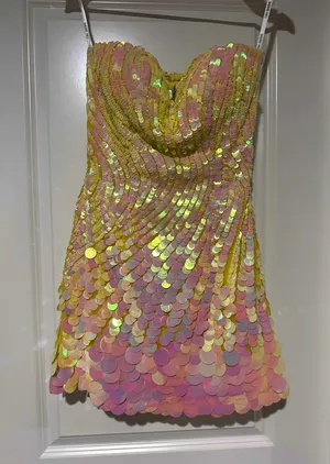 Sherri Hill Yellow Dress Homecoming thumbnail 1