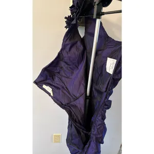 Alfred Angelo Dream Maker Purple One‎ Shoulder Flower Ruched Gown Size 11/12 thumbnail 10