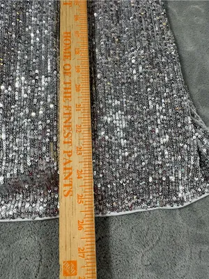 2 Express Red Silver sequin Satin V-Neck Cami Tops L XL Rhinestone-Strap Accent thumbnail 8